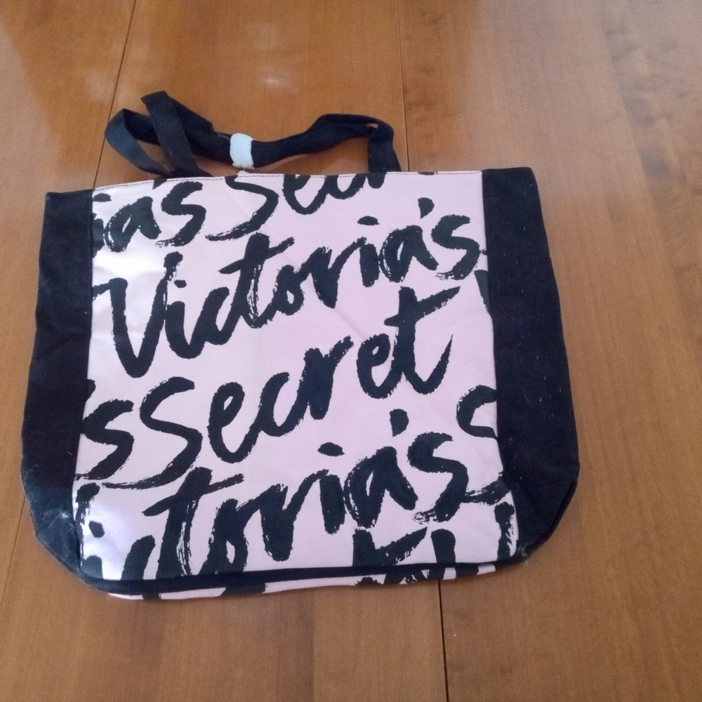 Victoria's Secret Pink and Black Logo Tote